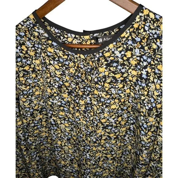Allegra K Womens Floral Long Sleeve Top XL Black/Yellow/Blue - Picture 7 of 11